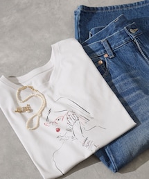 ROPE' | 【YUKO SAEKI for ROPE’・コラボレーション】フレンチスリーブプリントTシャツ/イージーケア(Tシャツ/カットソー)