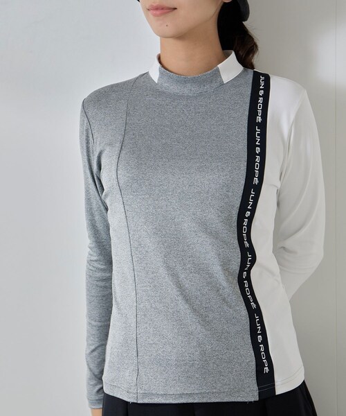 ROPE'（ロペ）の「ベアスムース 配色ラインプルオーバー（Tシャツ/カットソー・レディース・グレー/オリーブ・L/M/S）」の20枚目の写真