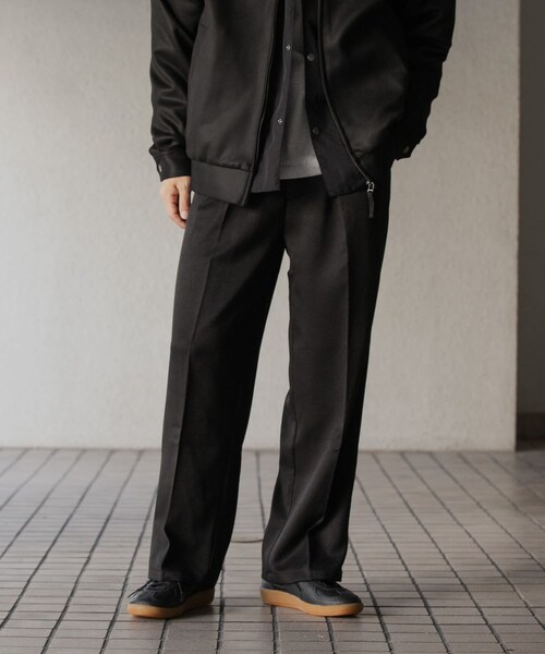 SENSE OF PLACE by URBAN RESEARCH（センスオブプレイスバイアーバンリサーチ）の「『セットアップ対応』ウールライクダブルタックワイドパンツ（その他パンツ・メンズ・BLACK/CHARCOAL/GREIGE/NAVY・S/M/L）」の6枚目の写真
