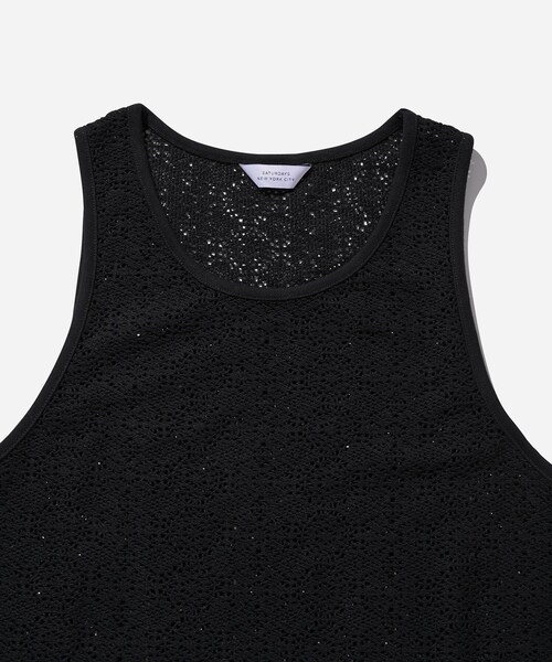 Saturdays NYC(サタデーズ ニューヨークシティ )の「Gabriel Cotton Mesh Tank(タンクトップ・メンズ・オフホワイト/ブラック・L/M/S/XS/XL)」の13枚目の写真