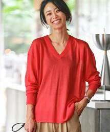 nissen | Vネックシアーニットプルオーバー【OtonaSMILE】(ニット/セーター)