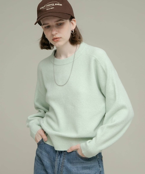 URBAN RESEARCH Sonny Label（アーバンリサーチサニーレーベル）の「フラッフィータッチクルーネックニットプルオーバー（ニット/セーター・レディース・杢グレー/ミント/ブラック・FREE）」の3枚目の写真