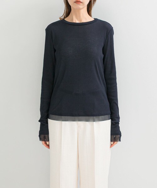 URBAN RESEARCH ROSSO（アーバンリサーチロッソ）の「シアードッキングカットソー（Tシャツ/カットソー・レディース・OFF/MOON STONE/NAVY・FREE）」の15枚目の写真