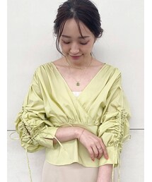 MERCURYDUO | ギャザーオープンスリーブブラウス(シャツ/ブラウス)