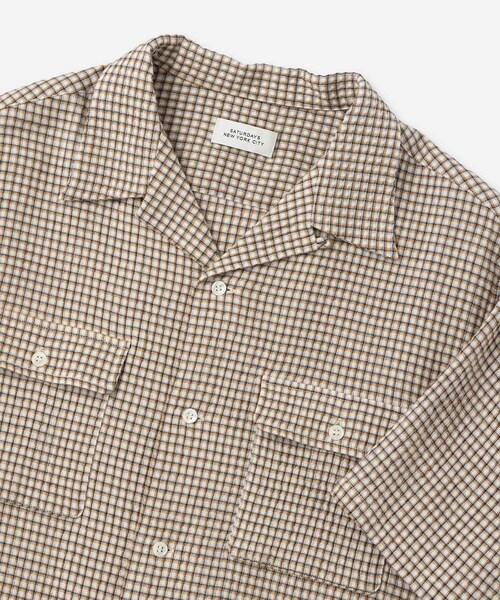 Saturdays NYC(サタデーズ ニューヨークシティ )の「Hester Palaka Shirt(シャツ/ブラウス・レディース・キナリ/オリーブ/ブルー・L/M/S/XL)」の15枚目の写真