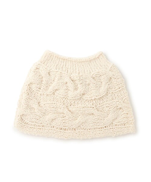 ADAM ET ROPE'(アダムエロペ)の「【IRONING(アイロニング)】cable cape ケーブルケープ(マフラー・レディース・ホワイト/ネイビー・F)」の5枚目の写真