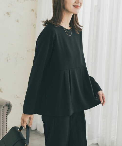 URBAN RESEARCH DOORS(アーバンリサーチドアーズ)の「ペプラムトップスセットアップ(セットアップ・レディース・NAVY/BLACK・S/M)」の5枚目の写真