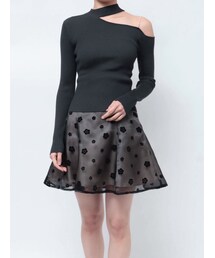 MERCURYDUO | ショルダーパールチェーンロングスリーブニット(ニット/セーター)