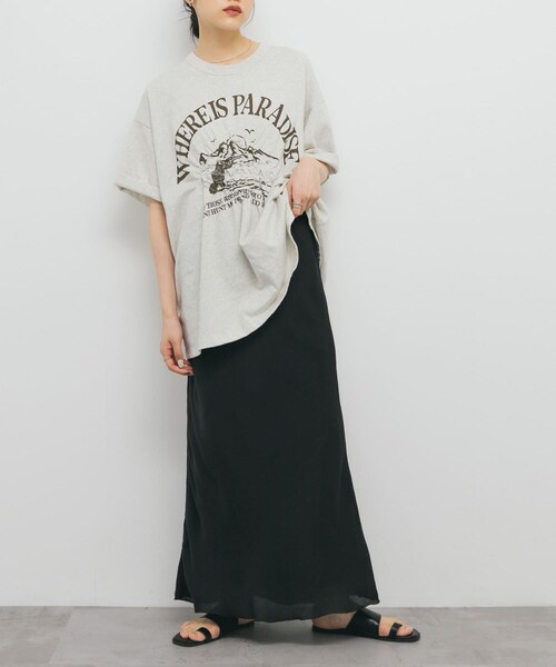 KBF（ケイビーエフ）の「シアーナロースカート（スカート・レディース・BLACK/YELLOW BEG/BROWN・one）」の6枚目の写真