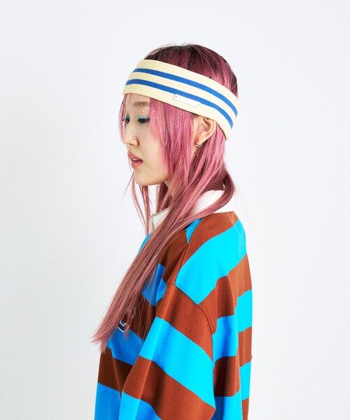 SENSE OF PLACE by URBAN RESEARCH（センスオブプレイスバイアーバンリサーチ）の「ANNA SUI NYC　ボーダーニットヘッドバンド（ヘアバンド・レディース・RED/PURPLE/YELLOW・one）」の4枚目の写真