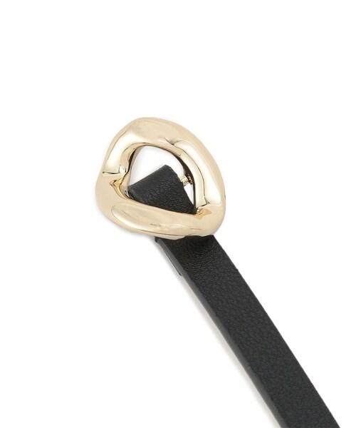 VIS（ビス）の「10ｍｍ巾変形メタルバックルピンレスベルト（ベルト・レディース・ブラック/ダークブラウン・F）」の5枚目の写真