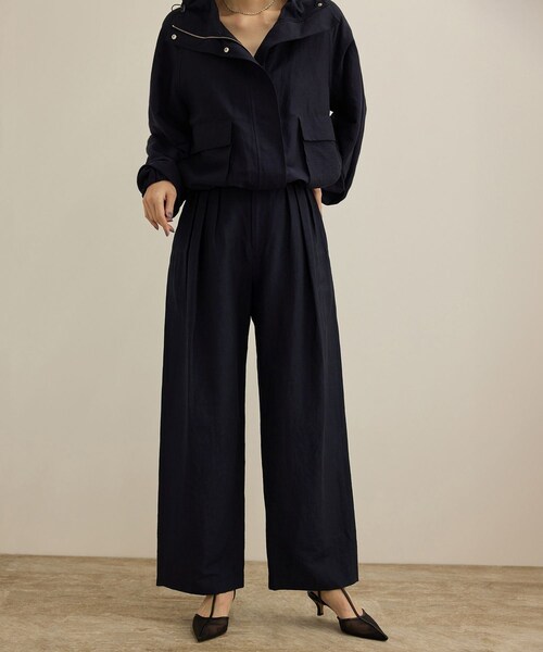 ROPE'（ロペ）の「【洗える】ビスコースリネン スラブスリータックパンツ/一部セットアップ可能（その他パンツ・レディース・ブラウン/ネイビー・36/38/40）」の11枚目の写真