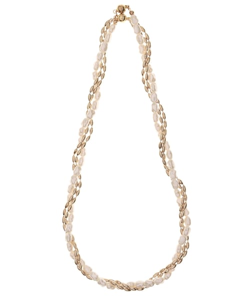 ELENDEEK（エレンディーク）の「PEARL&CHAIN DOUBLE NECKLACE（ネックレス・レディース・シルバー/ゴールド・F）」の4枚目の写真