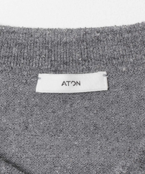 URBAN RESEARCH（アーバンリサーチ）の「ATON　C/W BOUCLE POLO CARDIGAN（ニット/セーター・メンズ・TOP GRAY/BROWN/YELLOW・4/6）」の12枚目の写真