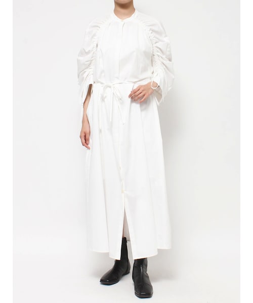 Ungrid（アングリッド）の「スリーブギャザーワンピース（シャツワンピース・レディース・オフホワイト/ベージュ/ミックス・F）」の2枚目の写真