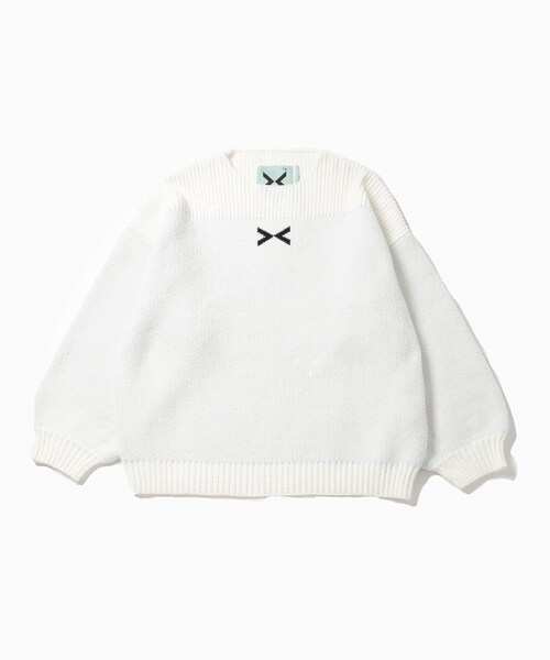 ADAM ET ROPE'（アダムエロペ）の「【X-PARIS/エックスパリ】PAR JACQUARD BOAT-NECKED CHENILLE KNIT SWEATER（ニット/セーター・メンズ・ブラック/ホワイト・M/S）」の2枚目の写真