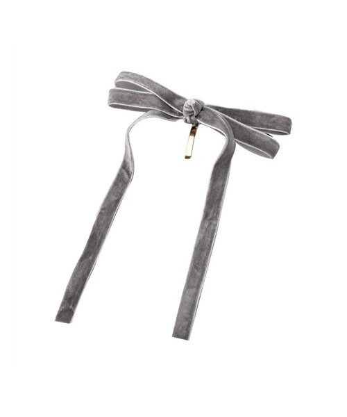nissen（ニッセン）の「【Creamdot.】重なりロングベロアリボンのポニーフック（その他ヘアアクセサリー・メンズ・ブラック/ブラウン/グレー・ワンサイズ）」の2枚目の写真