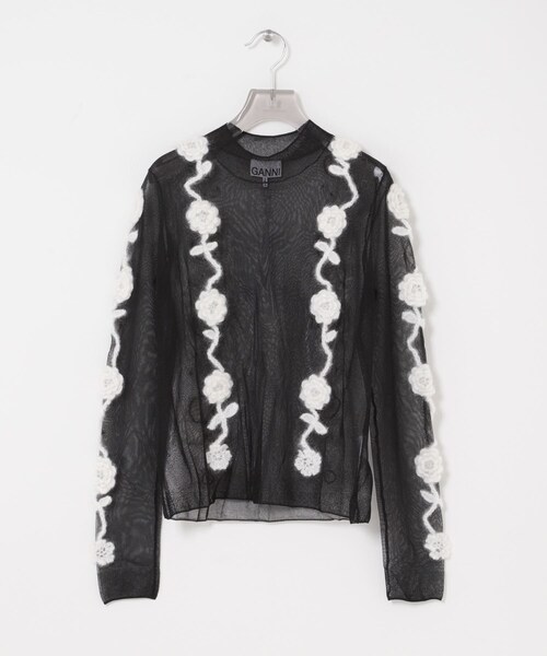 URBAN RESEARCH（アーバンリサーチ）の「GANNI　Flower Crochet Applique（その他トップス・レディース・Black・S）」の2枚目の写真