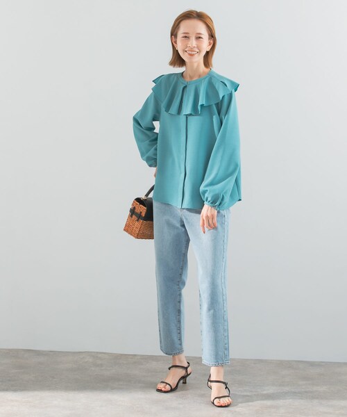 URBAN RESEARCH ROSSO（アーバンリサーチロッソ）の「楊柳フリルブラウス（シャツ/ブラウス・レディース・blue/white/beige・FREE）」の21枚目の写真