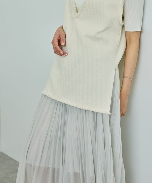 ROPE'（ロペ）の「【洗える】【WEB・一部店舗限定】サマーツイードオーバージレ（ベスト・レディース・ブラック系/キナリ系・F）」の7枚目の写真