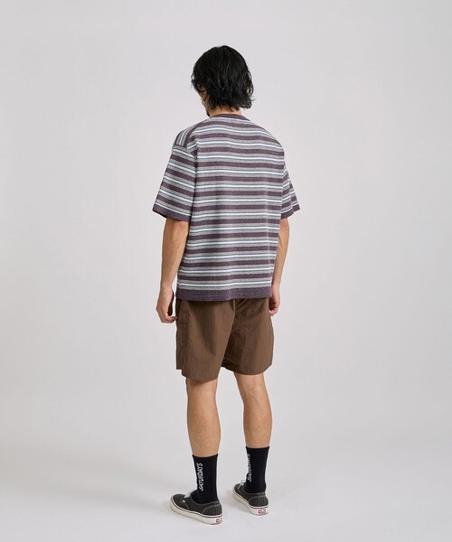 Saturdays NYC(サタデーズ ニューヨークシティ )の「Pacho Stripe Knit Top(Tシャツ/カットソー・レディース・ブラック系/パープル・L/M/S/XL)」の20枚目の写真