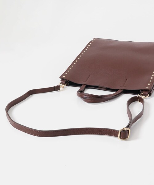 URBAN RESEARCH ROSSO（アーバンリサーチロッソ）の「AULENTTI　スタッズスクエアバッグ（ハンドバッグ・レディース・BEIGE/BROWN・Free）」の9枚目の写真