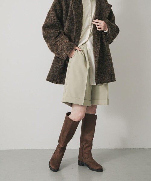 SENSE OF PLACE by URBAN RESEARCH（センスオブプレイスバイアーバンリサーチ）の「ターンバックハーフパンツ（その他パンツ・レディース・BLACK/Y.BEIGE・S/M）」の2枚目の写真