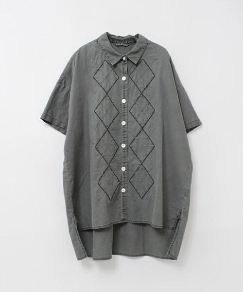 PRE ORDERポイント10倍【8月上旬納期】B2923 アーガイルステッチシャツ