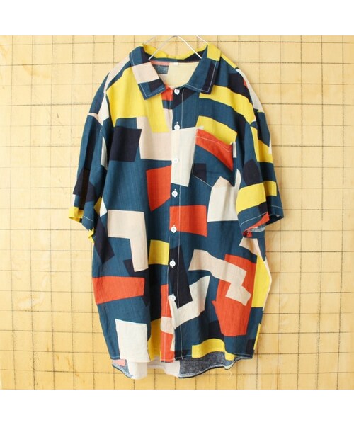 の「60s 70s EURO permaflott ボックス シャークカラー 総柄