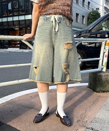CIAOPANIC | オーバーダイダメージハーフデニムパンツ(デニムパンツ)