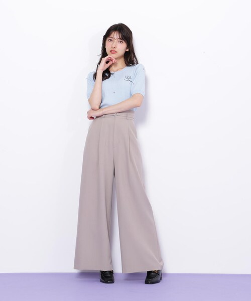 GARDEN（ガーデン）の「細ベルト付きワイドパンツ（パンツ・ベージュ・S/M）」の5枚目の写真