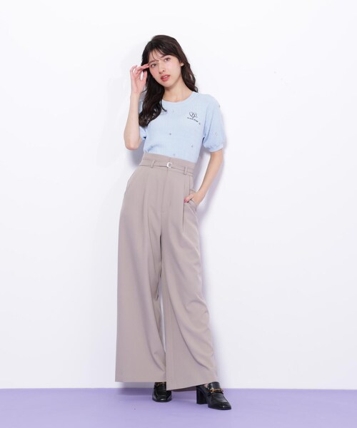 GARDEN（ガーデン）の「細ベルト付きワイドパンツ（パンツ・ベージュ・S/M）」の3枚目の写真