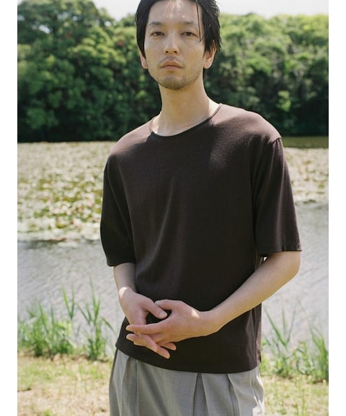 LIDNM(リドム)の「AGED PIMA DRIFT TEE(Tシャツ/カットソー・メンズ・ブラック/ブラウン・S/M/L)」の2枚目の写真