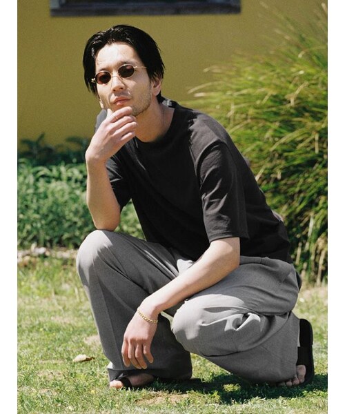 LIDNM(リドム)の「AGED PIMA DRIFT TEE(Tシャツ/カットソー・メンズ・ブラック/ブラウン・S/M/L)」の5枚目の写真