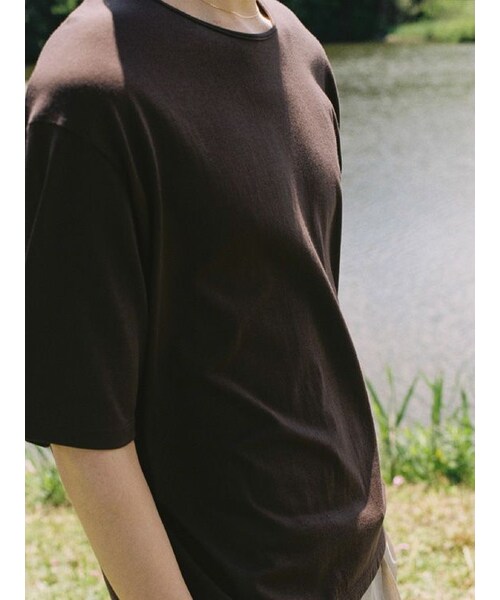 LIDNM(リドム)の「AGED PIMA DRIFT TEE(Tシャツ/カットソー・メンズ・ブラック/ブラウン・S/M/L)」の14枚目の写真