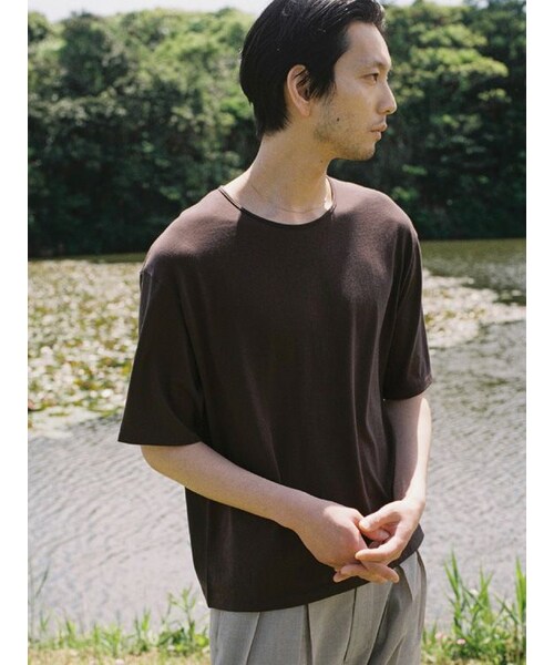 LIDNM(リドム)の「AGED PIMA DRIFT TEE(Tシャツ/カットソー・メンズ・ブラック/ブラウン・S/M/L)」の15枚目の写真