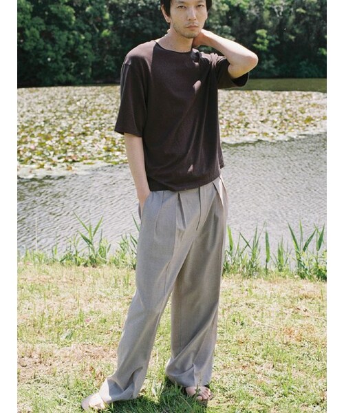 LIDNM(リドム)の「AGED PIMA DRIFT TEE(Tシャツ/カットソー・メンズ・ブラック/ブラウン・S/M/L)」の19枚目の写真