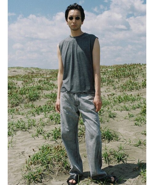 LIDNM(リドム)の「MERINO WOOL SLEEVELESS TEE(タンクトップ・メンズ・ブラック/グレー・S/M/L)」の13枚目の写真