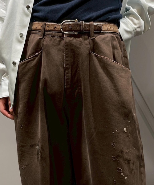 GARDEN（ガーデン）の「ANCELLM/アンセルム/WIDE CHINO SLACKS（パンツ・メンズ・ブラウン/アイボリー・1/2/3）」の4枚目の写真