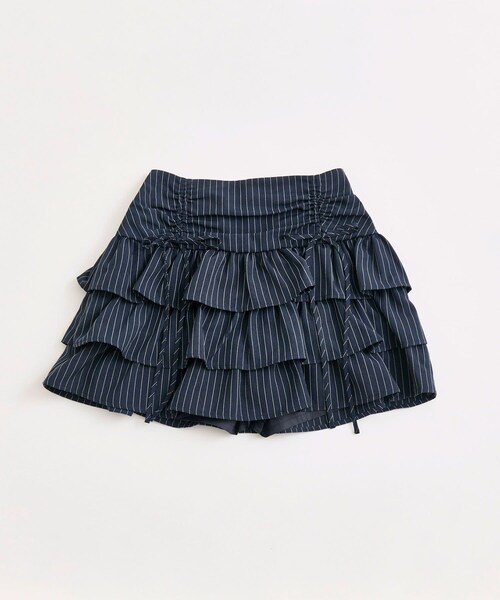OLIVE des OLIVE（オリーブデオリーブ）の「ドロストティアードミニスカート（スカート・レディース・チャコールグレー/ネイビー/オフホワイト・FREE）」の3枚目の写真