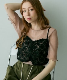 Crisp | フラワーシアーレースキャミ[c1k3618b](キャミソール)