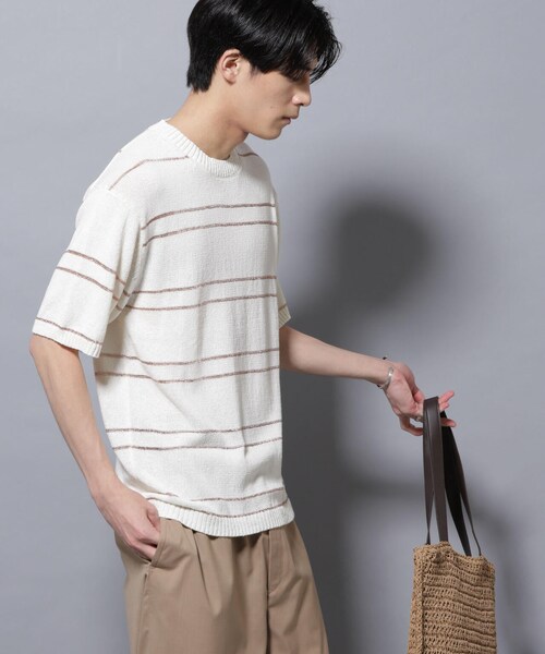 GARDEN（ガーデン）の「ブークレーラメボーダー ニットTシャツ（トップス・メンズ・ブラック/ホワイト・M/L）」の2枚目の写真