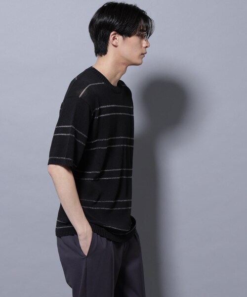 GARDEN（ガーデン）の「ブークレーラメボーダー ニットTシャツ（トップス・メンズ・ブラック/ホワイト・M/L）」の11枚目の写真