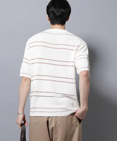 GARDEN（ガーデン）の「ブークレーラメボーダー ニットTシャツ（トップス・メンズ・ブラック/ホワイト・M/L）」の4枚目の写真