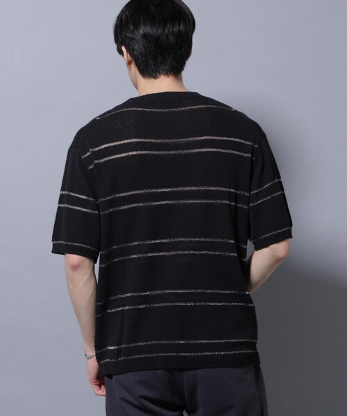 GARDEN（ガーデン）の「ブークレーラメボーダー ニットTシャツ（トップス・メンズ・ブラック/ホワイト・M/L）」の12枚目の写真