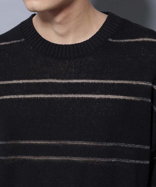 GARDEN（ガーデン）の「ブークレーラメボーダー ニットTシャツ（トップス・メンズ・ブラック/ホワイト・M/L）」の19枚目の写真
