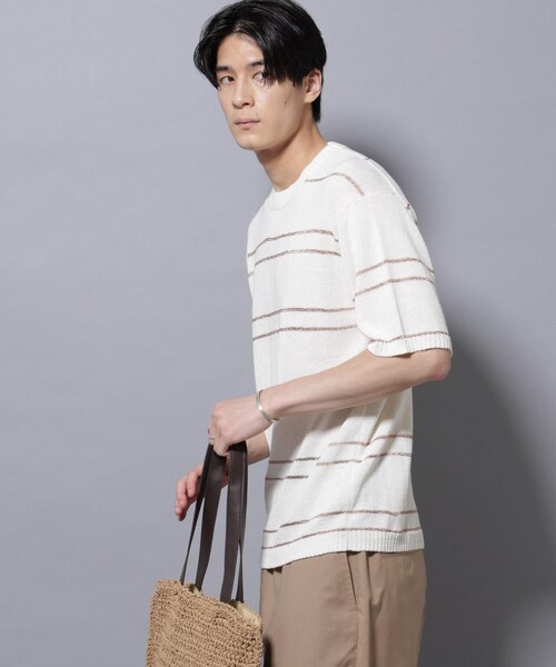 GARDEN（ガーデン）の「ブークレーラメボーダー ニットTシャツ（トップス・メンズ・ブラック/ホワイト・M/L）」の3枚目の写真