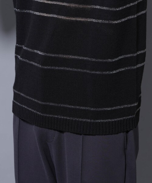 GARDEN（ガーデン）の「ブークレーラメボーダー ニットTシャツ（トップス・メンズ・ブラック/ホワイト・M/L）」の21枚目の写真