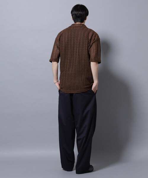 GARDEN（ガーデン）の「メッシュラッセル スキッパーポロ（トップス・メンズ・ホワイト/ブラウン・M/L）」の8枚目の写真