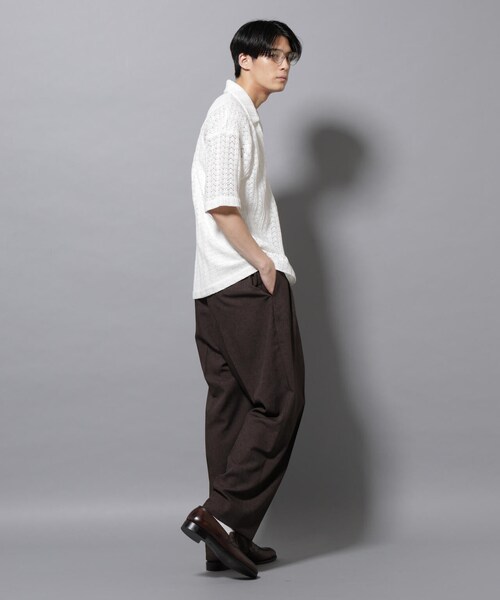 GARDEN（ガーデン）の「メッシュラッセル スキッパーポロ（トップス・メンズ・ホワイト/ブラウン・M/L）」の15枚目の写真